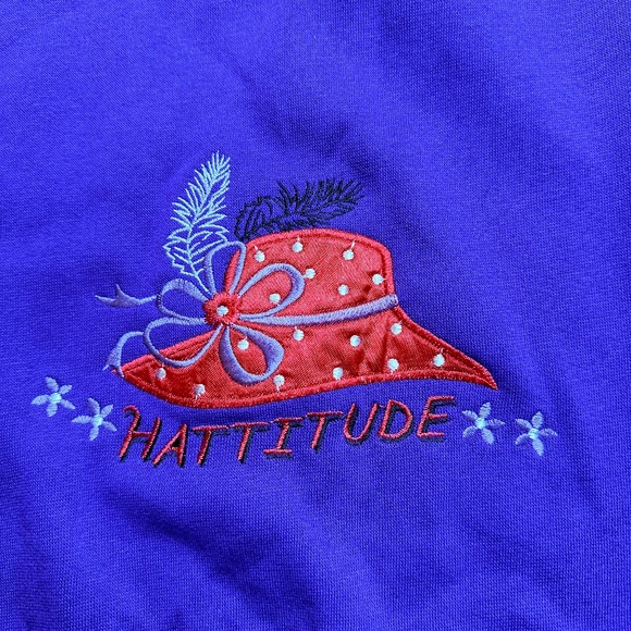 Red Hat Lady Red Hat Sweatshirt Long Sleeve Red and Purple 3X "Hatitude" - Picture 6 of 10